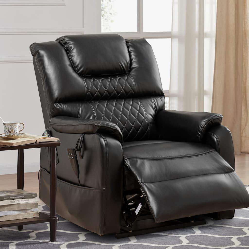 35.5"W Dual Electric Power Lift Recliner,Massage&Heat,180 degrees