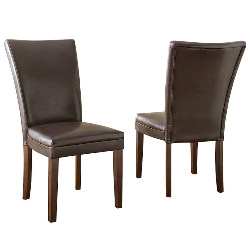 Hampton Brown Bonded Leather Dining Chair by Greyson Living (Set of 2)