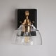 preview thumbnail 10 of 20, Modern 3-Light Gold Bathroom Vanity Light Dome Clear Glass Wall Sconces