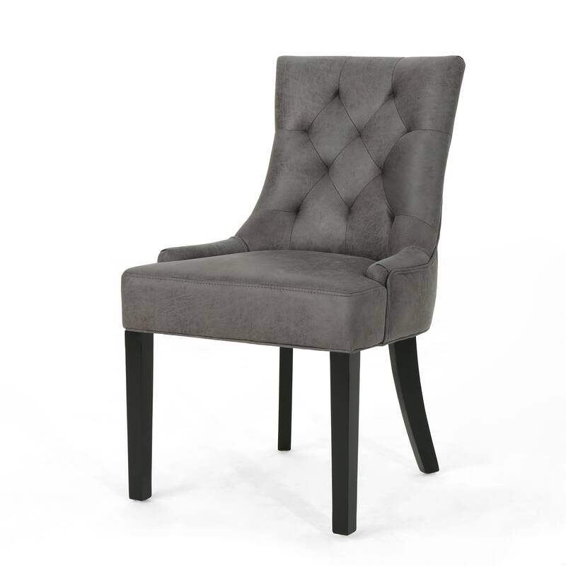 Tufted Backrest Dining Chair with Tapered Legs,Set of 2
