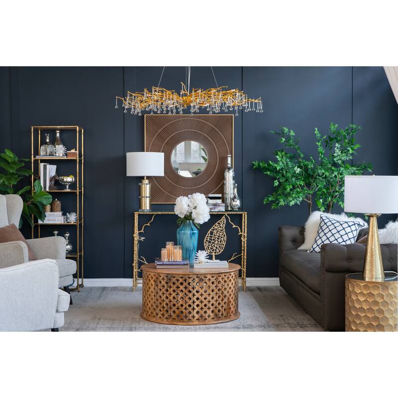 D15x25.5" Gold and White Cylinder Table Lamp with Drum Shade