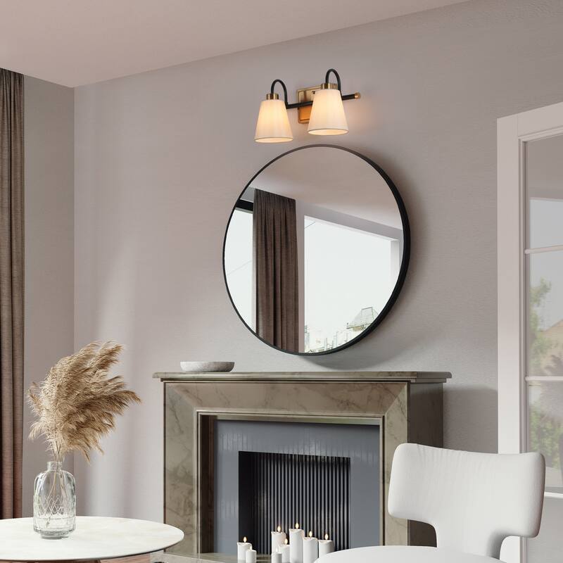 Barr Mid-century Modern 4-Light Bathroom Vanity Light Fabric Wall Sconce