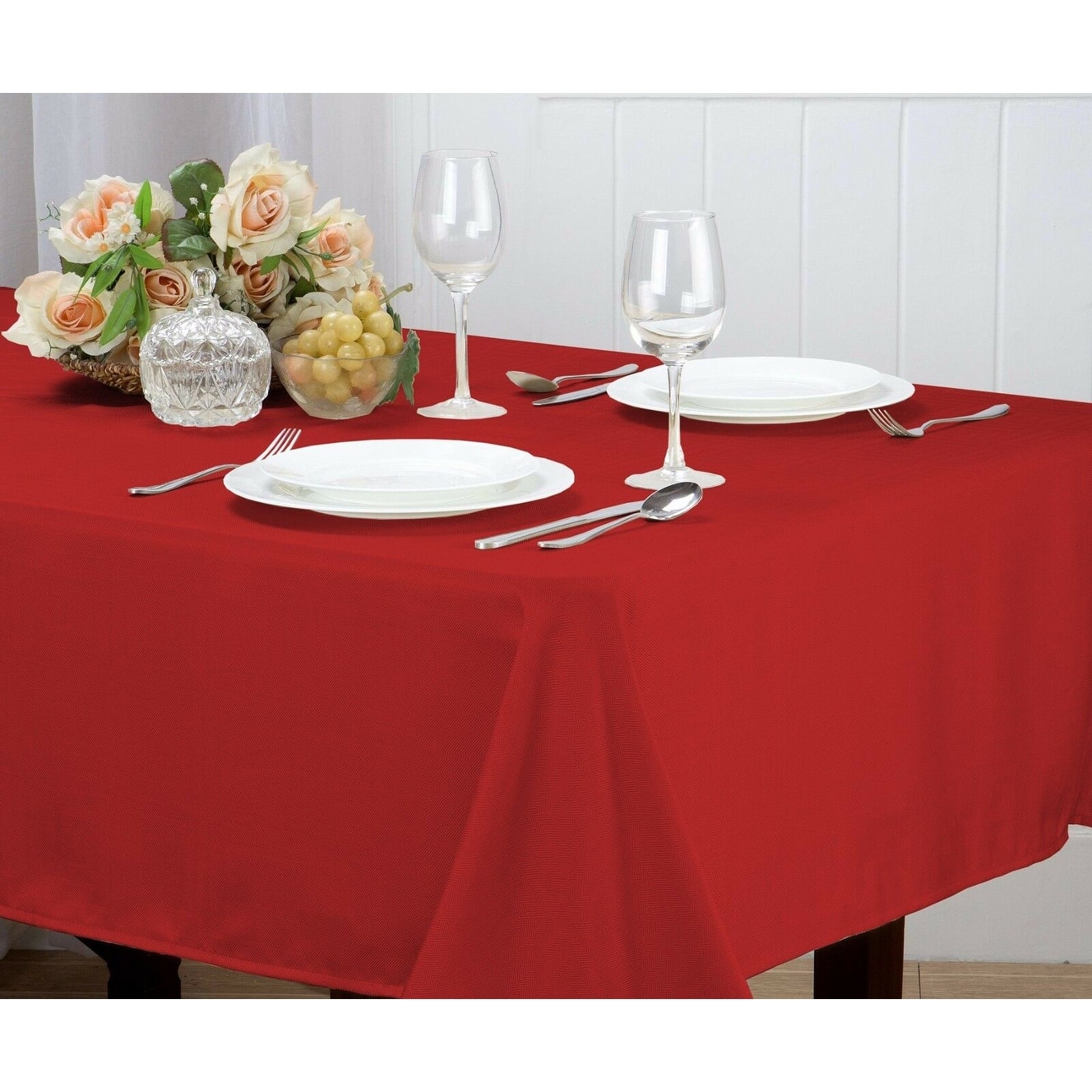 Holiday Matilda Jacquard Table Cloth Elegant White Tablecloth for Any