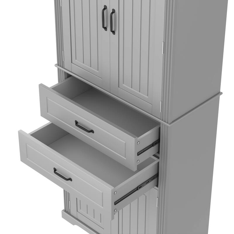 Storage Cabinet with Multi-Functional Storage Space, Doors with Storage Shelves, 2 Drawers, Adjustable Shelf