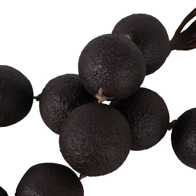 Ecomix Bead Strand with Leather Tassels and Chiseled Texture Detailing - 53" x 3" x 3"