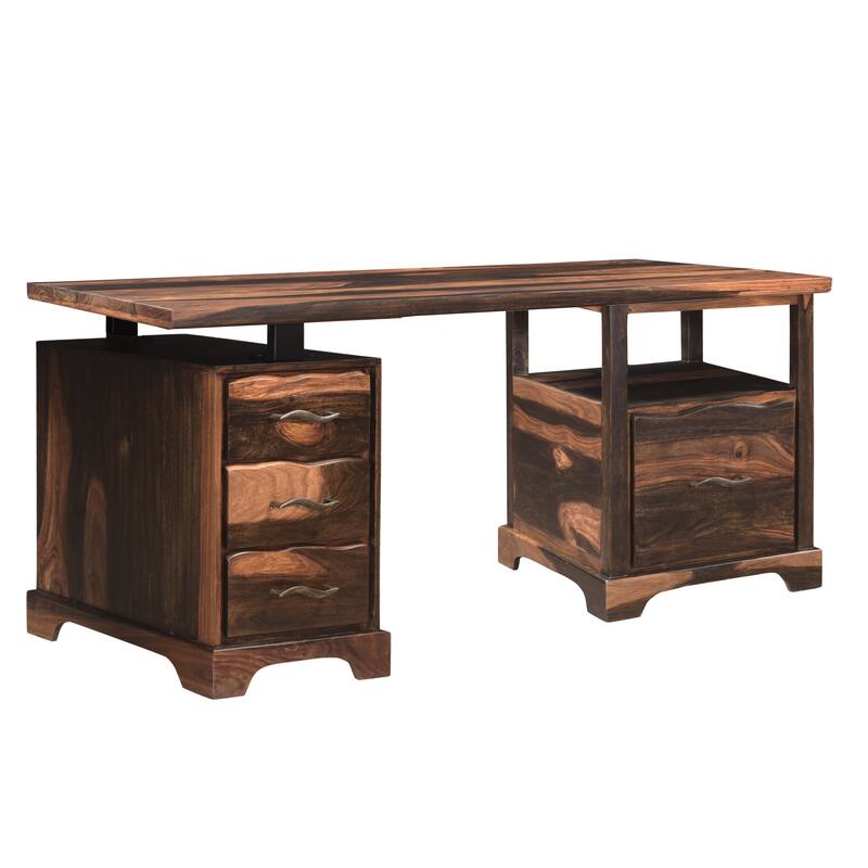 Avenue 2-piece Live Edge Solid Wood Desk Set