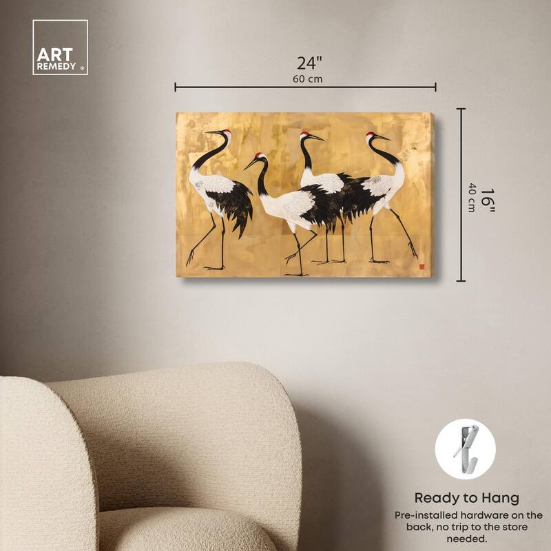 Birds of Gold Canvas by Art Remedy, Gallery Wrapped