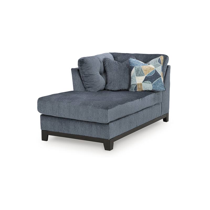 Signature Design by Ashley Maxon Place Dark Blue 3-Piece Sectional with Chaise - 140" W x 100" D x 37" H