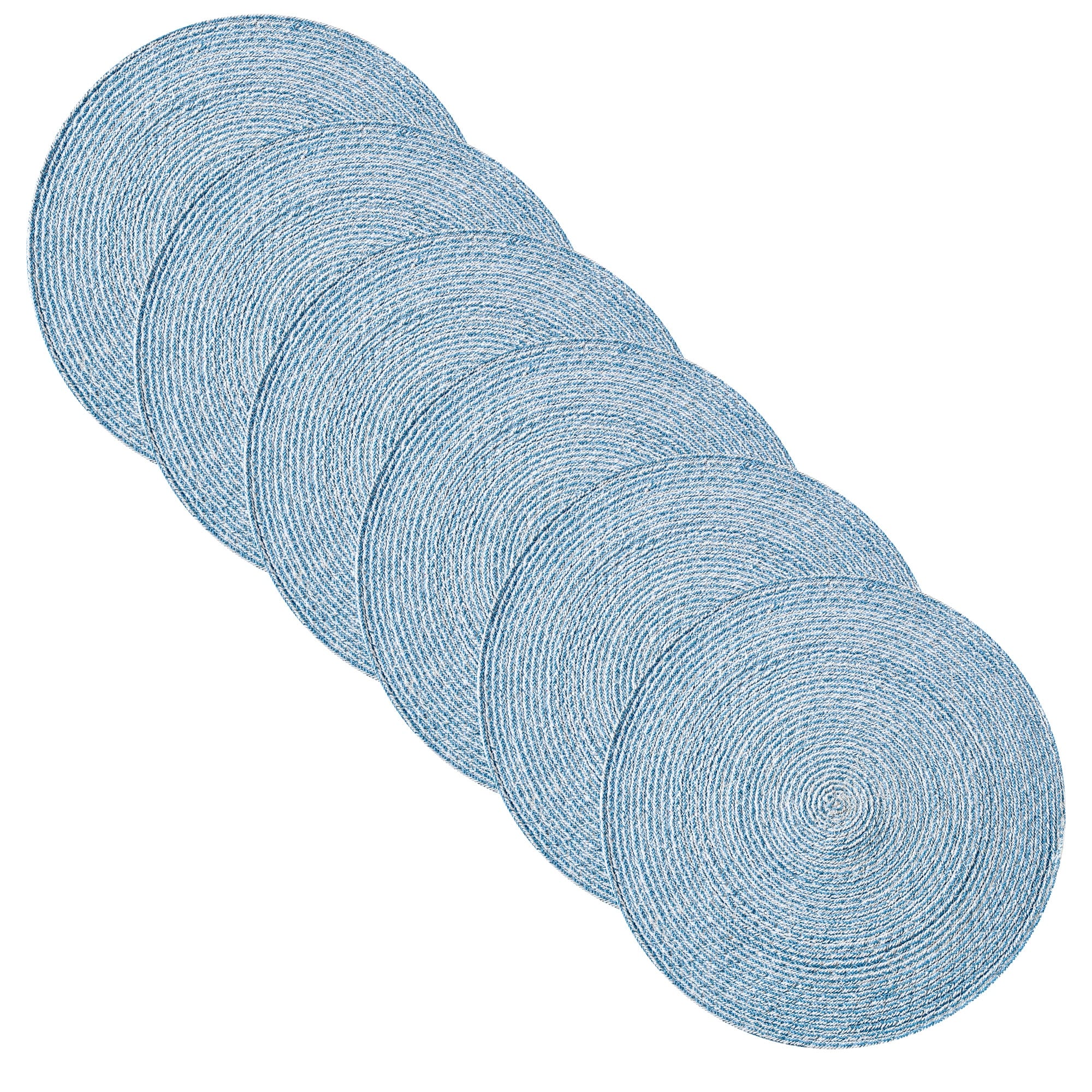 Sweet Home Collection Two Tone Cotton 15" Round Woven Placemats Sets (Set of 4 or 6)