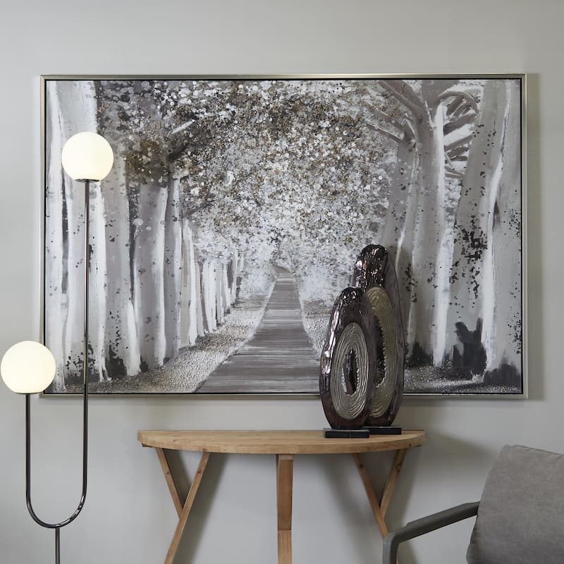 Canvas Landscape Trees Living Room Framed Wall Art with Frame - Roche River Decor