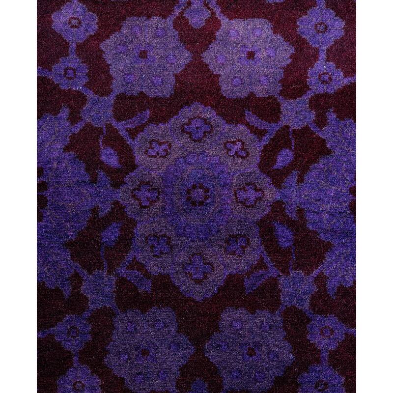 Overdyed One-of-a-Kind Hand-Knotted Area Rug - Purple - 2' 7" x 7' 9"