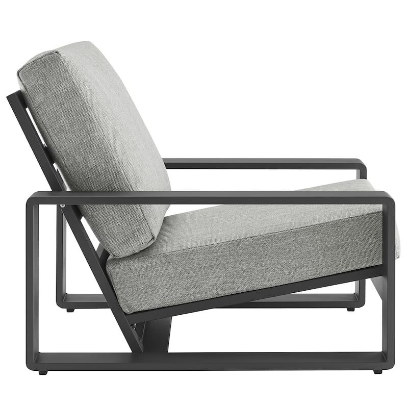 Lirienne Outdoor Patio Aluminum Faux Wood Armchairs Set of 2