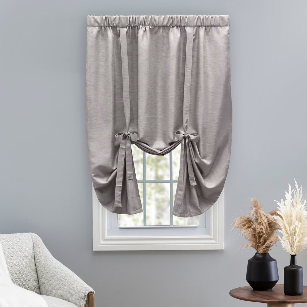 Premium Grasscloth Soft Sheen Lined Rod Pocket Tie-Up Panel