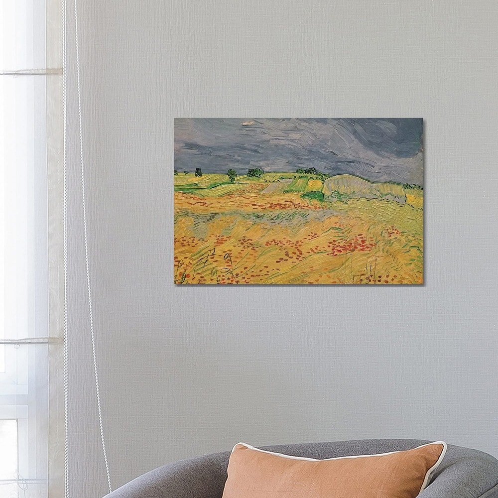 iCanvas "Plain at Auvers, 1890 " by Vincent van Gogh Canvas Print