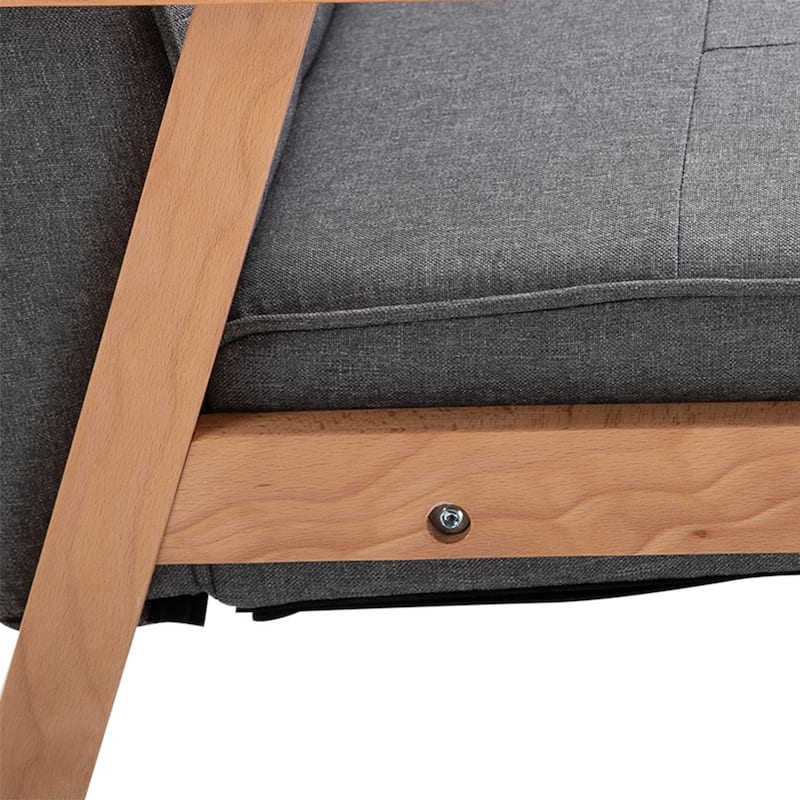 Accent Arm Chair With Upholstered Tufted Back - Grey