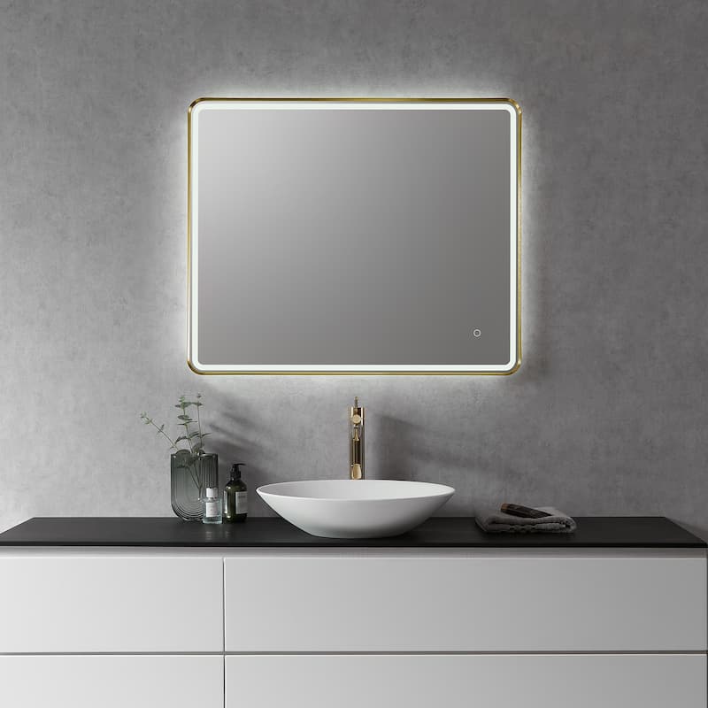 Altair Viaggi Rectangle Framed LED Lighted Wall Mirror