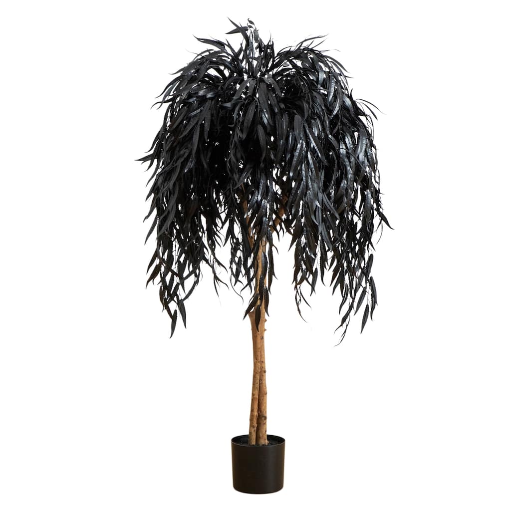 4-ft Artificial Halloween Black Willow Tree