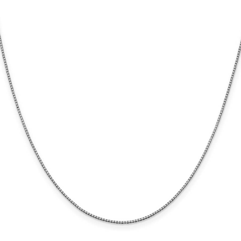 Curata 10k White Gold 0.95mm Box Chain Necklace for Women (Lobster)