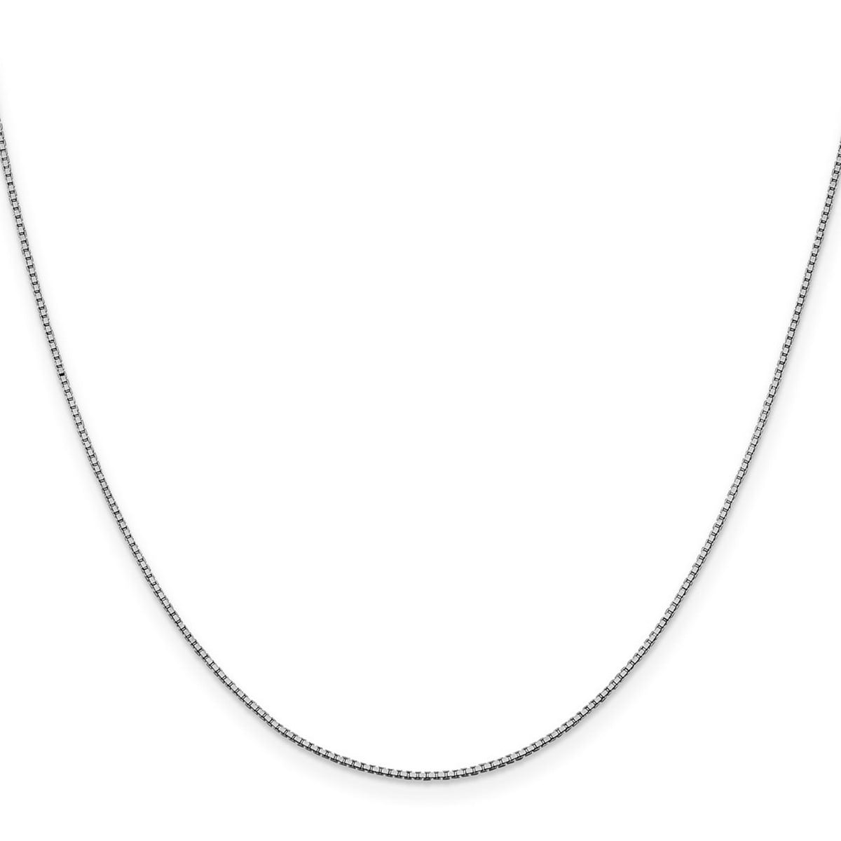 Curata 10k White Gold 0.95mm Box Chain Necklace for Women