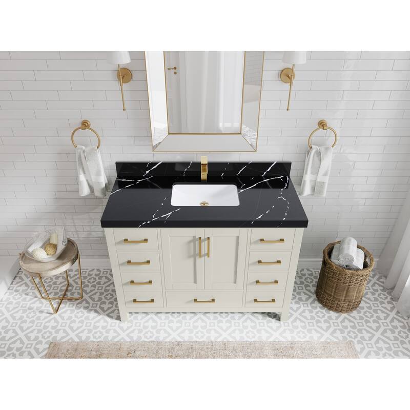 Willow Collection 48 in. W x 22 in. D Malibu Single Sink Bathroom Vanity with Countertop