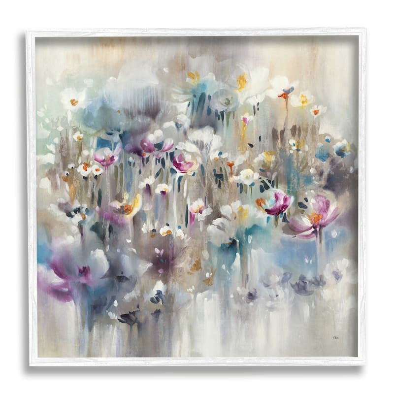 Stupell Soft Rounded Wild Flowers Abstract Floral Field Framed Wall Art