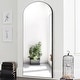 preview thumbnail 9 of 18, Modern Arched Mirror Full-Length Floor Mirror with Stand 71x27 - Black