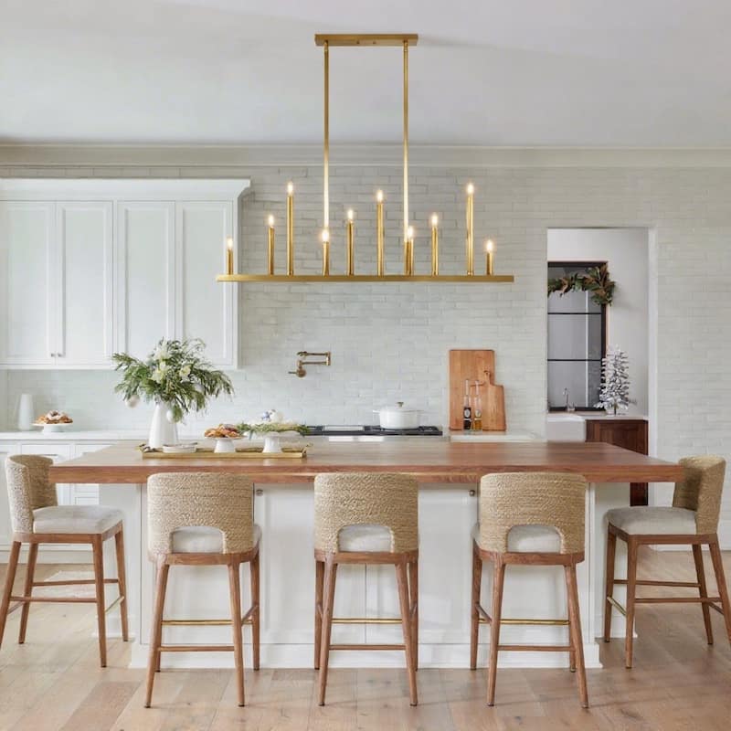 10 - Light Dimmable Modern Linear Kitchen Island Chandelier - 48.2 in