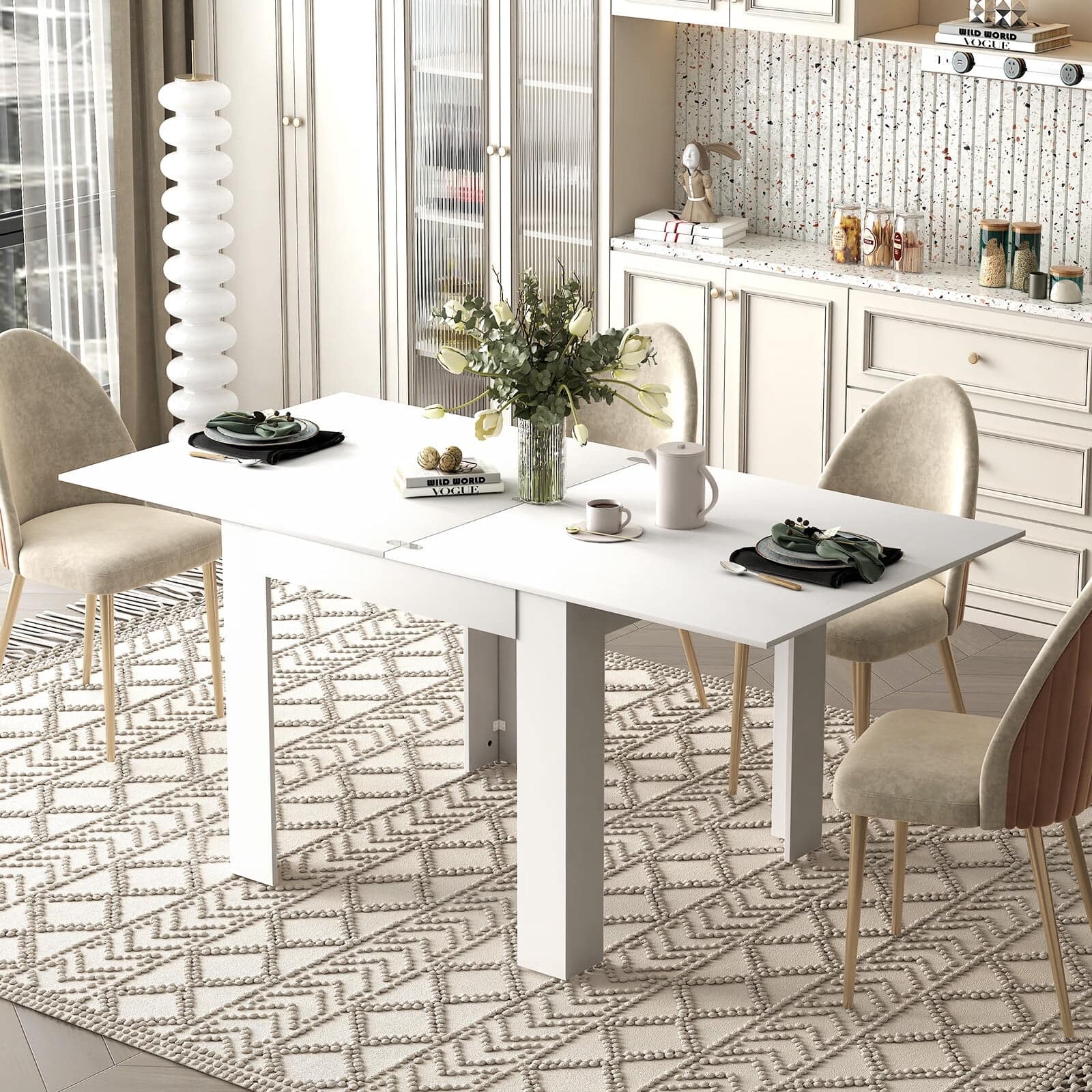 Mixoy Modern Multifunctional Expandable Tranformer Kitchen&Dining Room