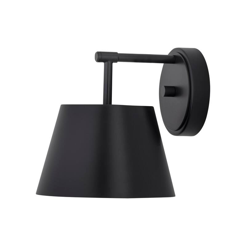 Lilly by Z-Lite 1 Light Wall Sconce in Matte Black with Matte Black Steel Shade