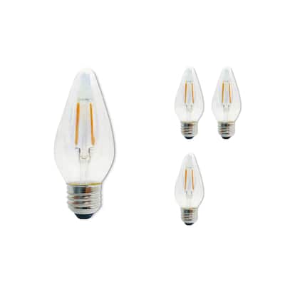 Bulbrite Fiesta Pack of (4) 4 Watt Dimmable F15 LED Filament Light Bulb with Clear Iridescent Glass Finish and Medium (E26) Base
