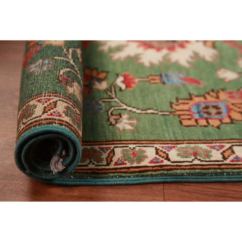 Green Floral Kazak Oriental Accent Foyer Rug Handmade Wool Carpet - 2'0"x 3'0"
