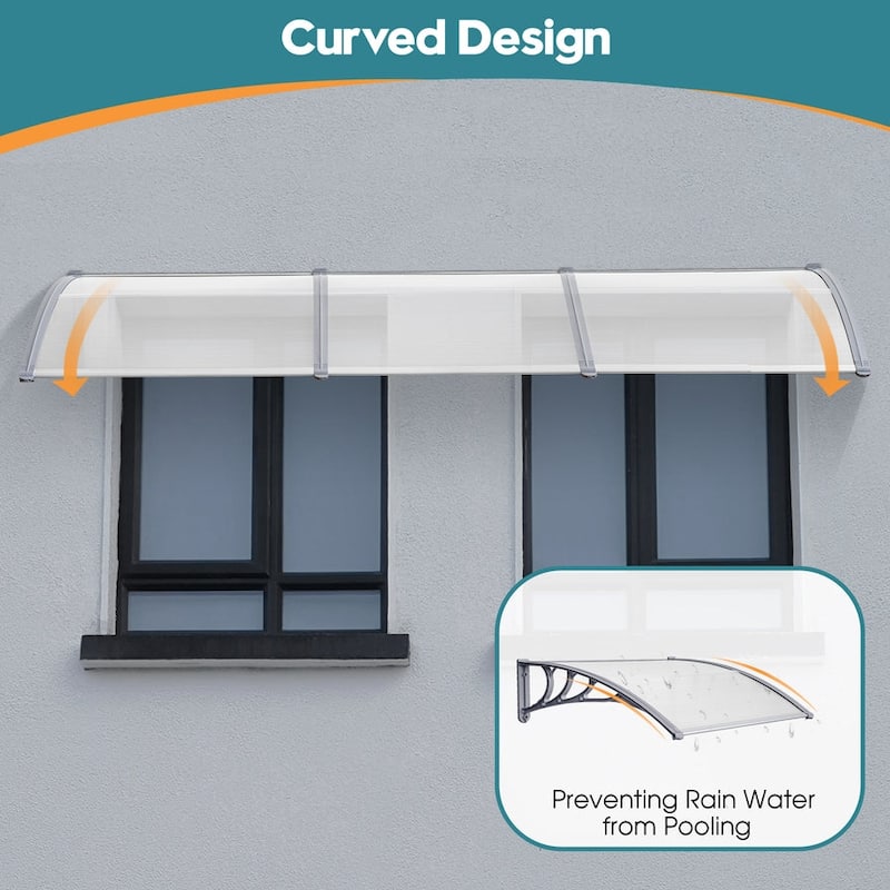 MCombo 40×120 Window Awning with Polycarbonate Board, 4012