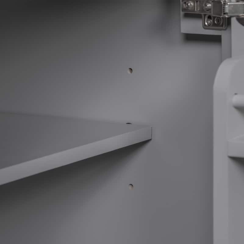 GDFStudio - Halmore Modern Freestanding Bathroom Vanity with Resin Sink, 2 Storage Drawers and a Tip-Out Drawer - 30'W