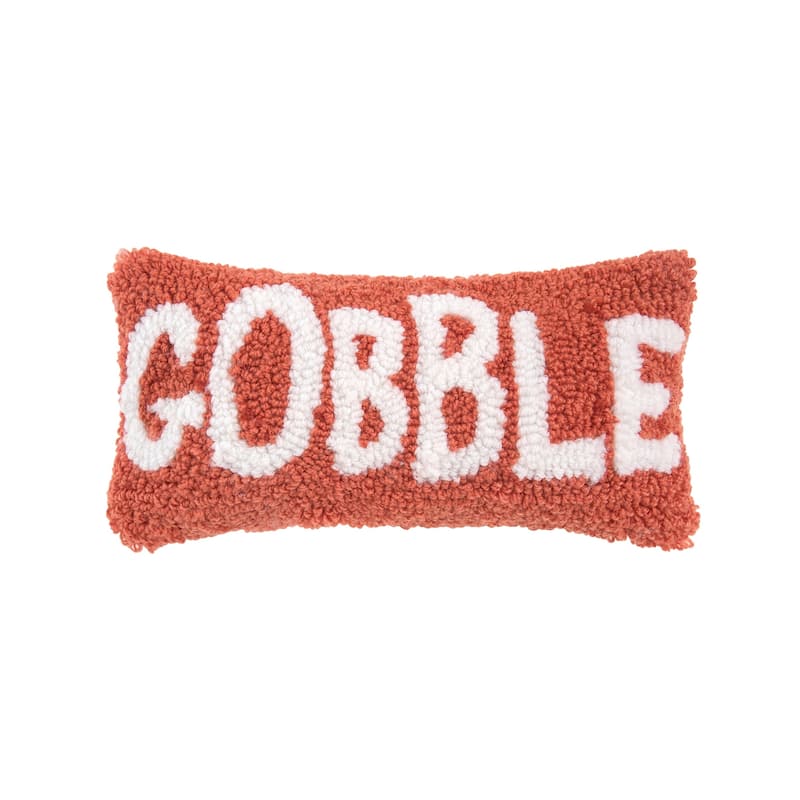 6" x 12" Gobble Hooked Petite Throw Pillow