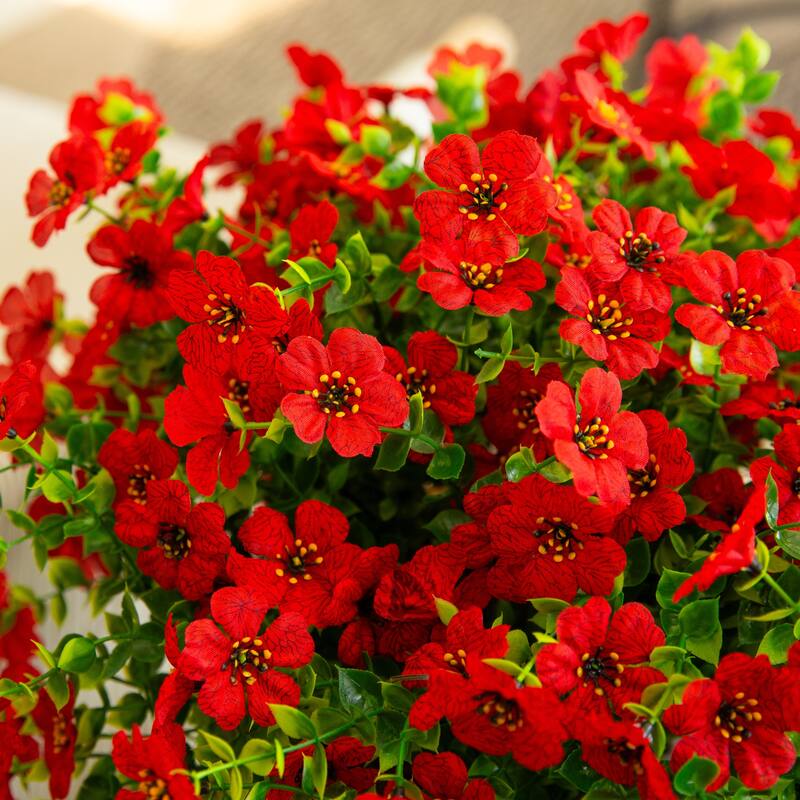 13-in UV Resistant Artificial Daisy Bush (Indoor/Outdoor) - Set of 12