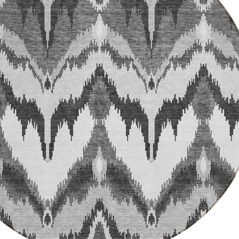 HomeRoots Ikat Transitional Rectangle Outdoor Rug