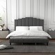 preview thumbnail 42 of 55, Tufted Upholstered Platform Bed with Sturdy Center Legs and Elegant Headboard for Bedroom by HULALA HOME