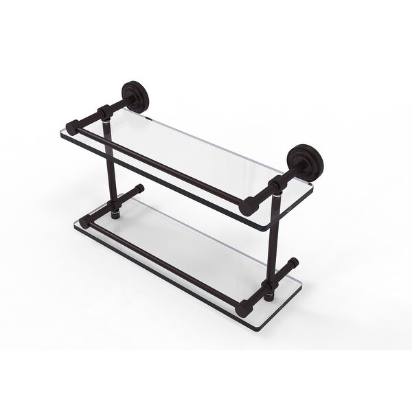 Allied Brass Dottingham Double Glass Shelf with Gallery Rail