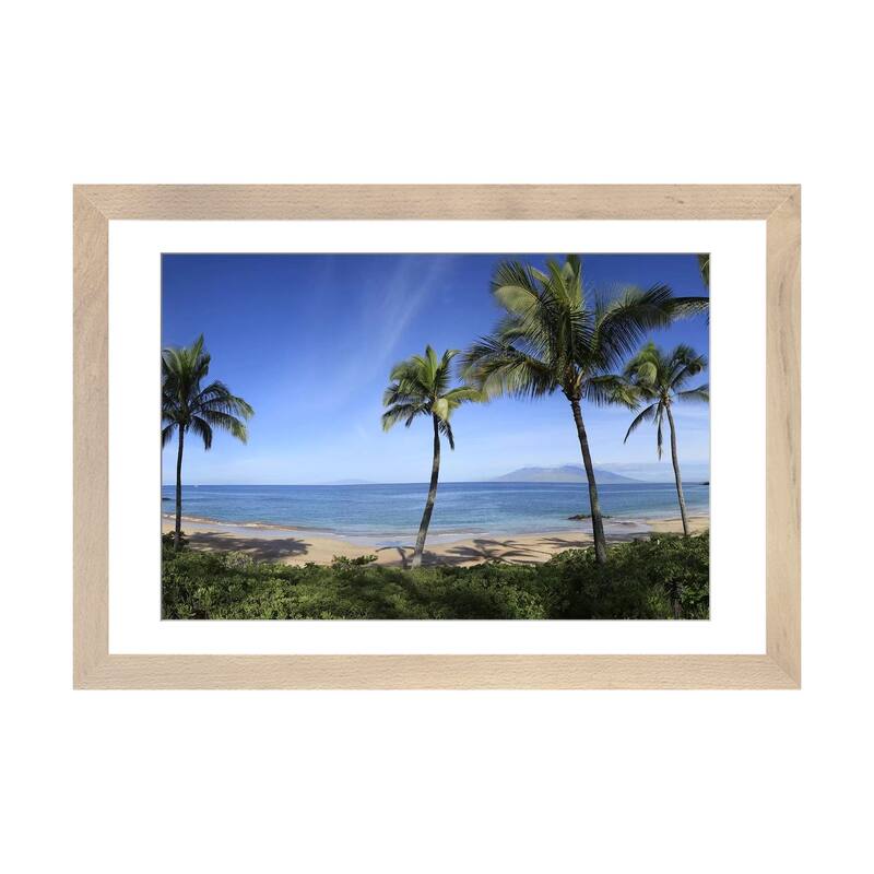iCanvas "Palm Tree Lined Beach, Maui, Hawaii, USA" by Panoramic Images - Natural - 24x32x1