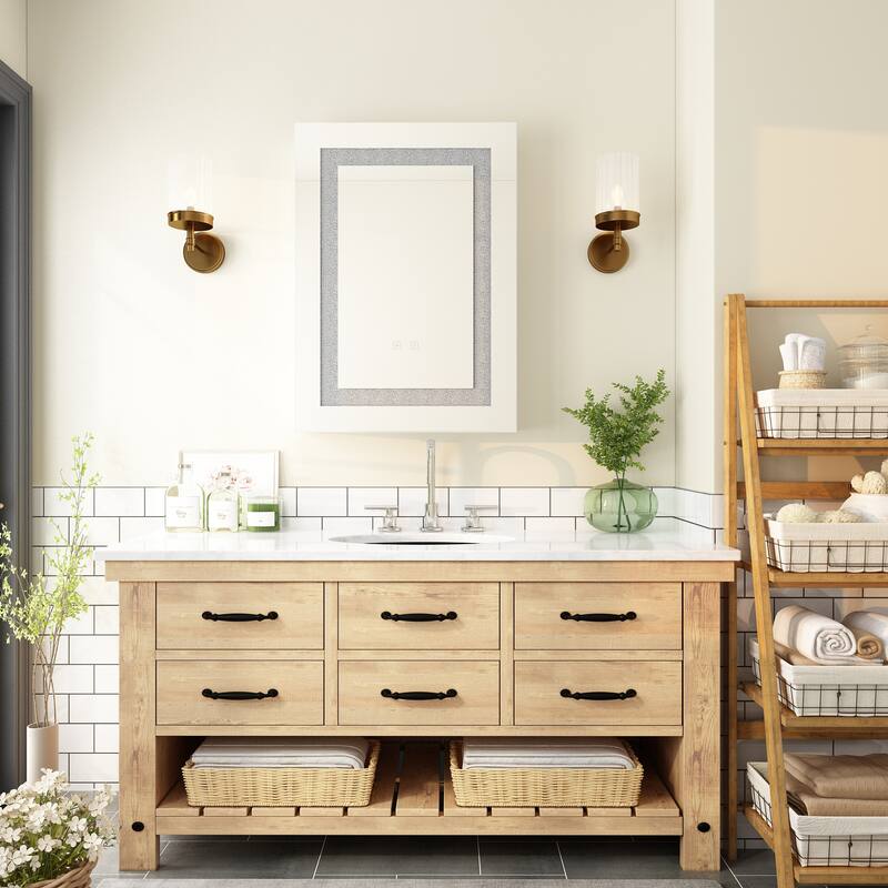 Wall LED Bathroom Cabinet with Lighting and Defogger Medicine Cabinet