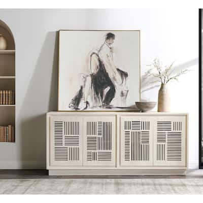 Classic Home Lila 4-Door Mango Wood Buffet Sideboard