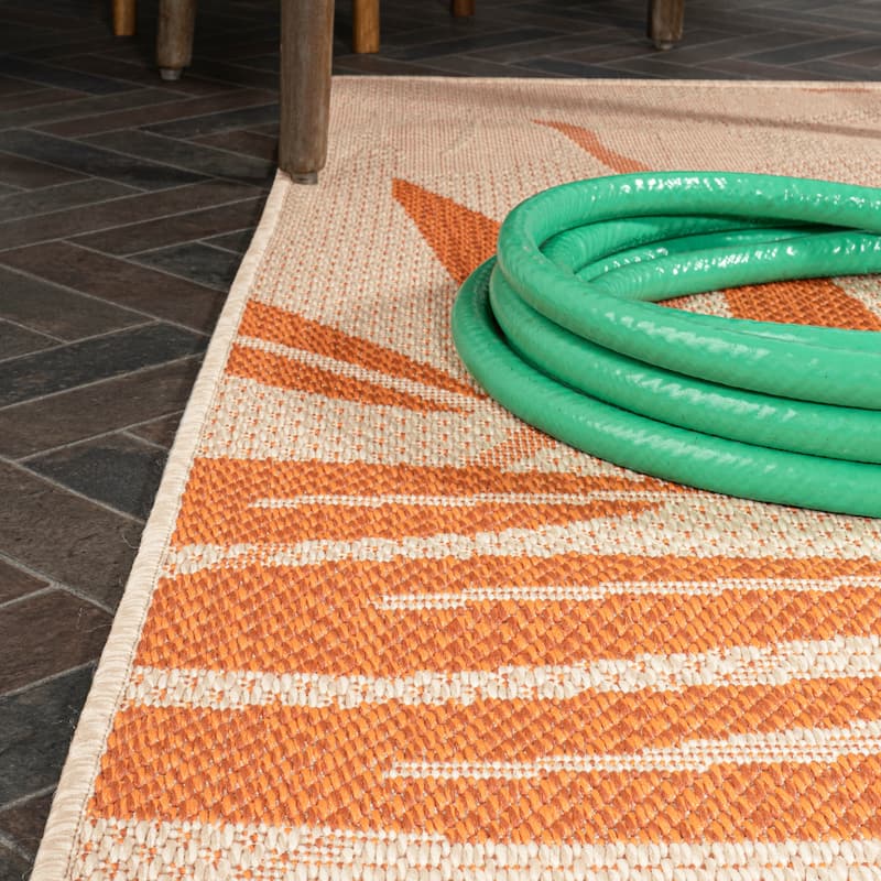 JONATHAN Y Bahamas Tropical Palm Leaf Indoor/Outdoor Area Rug