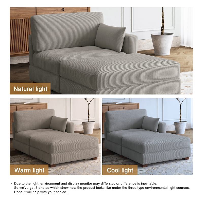 Modular Sectional Sofa with Ottomans