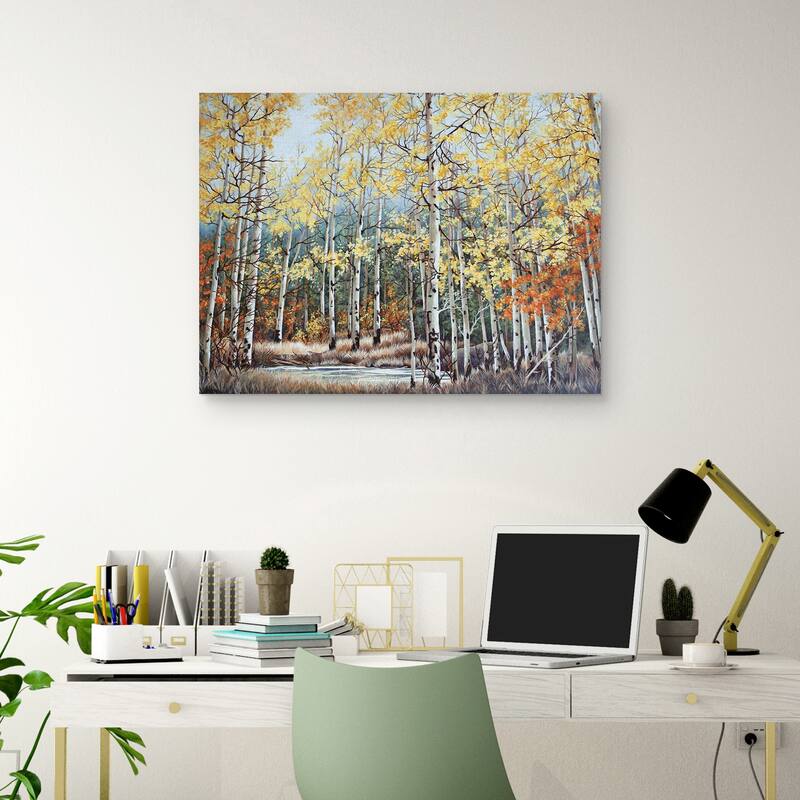 New Aspen Grove by Carol J Rupp Canvas Art Print