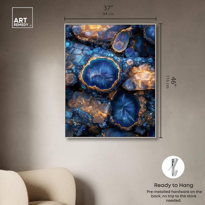 Oceanic Gold Sparkle Canvas by Art Remedy