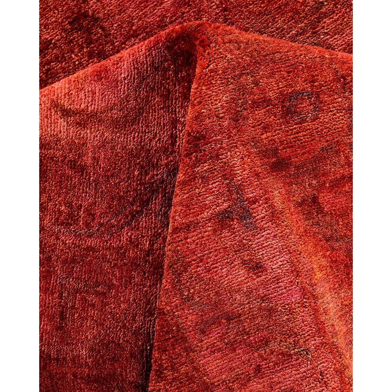 Overdyed, One-of-a-Kind Hand-Knotted Area Rug - Red - 5' 8" x 7' 6"