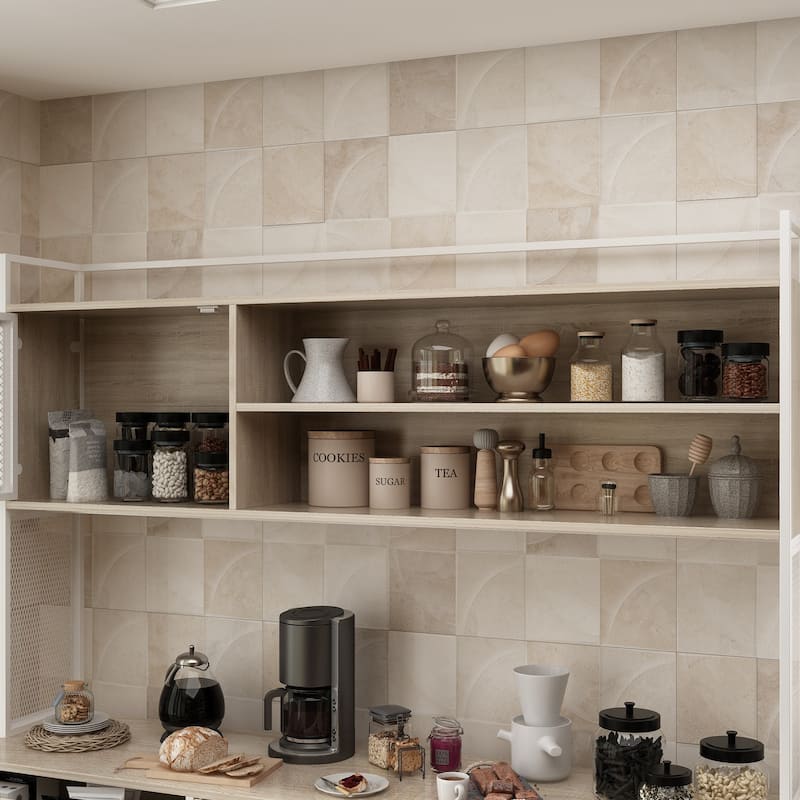 59"W Kitchen Cabinet Pantry with Sleek Design & Ample Storage - 59"W 68.5"H