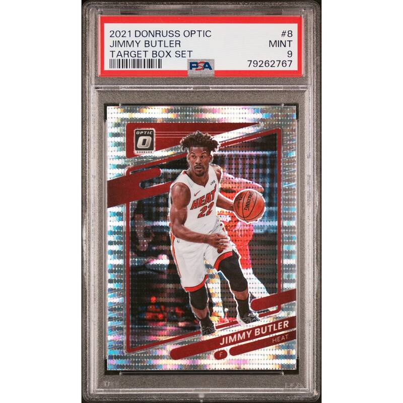 Jimmy Butler 2021 Panini Donruss Optic Target Box Set Card #8 Graded PSA 9 - 8'6" x 11'6"