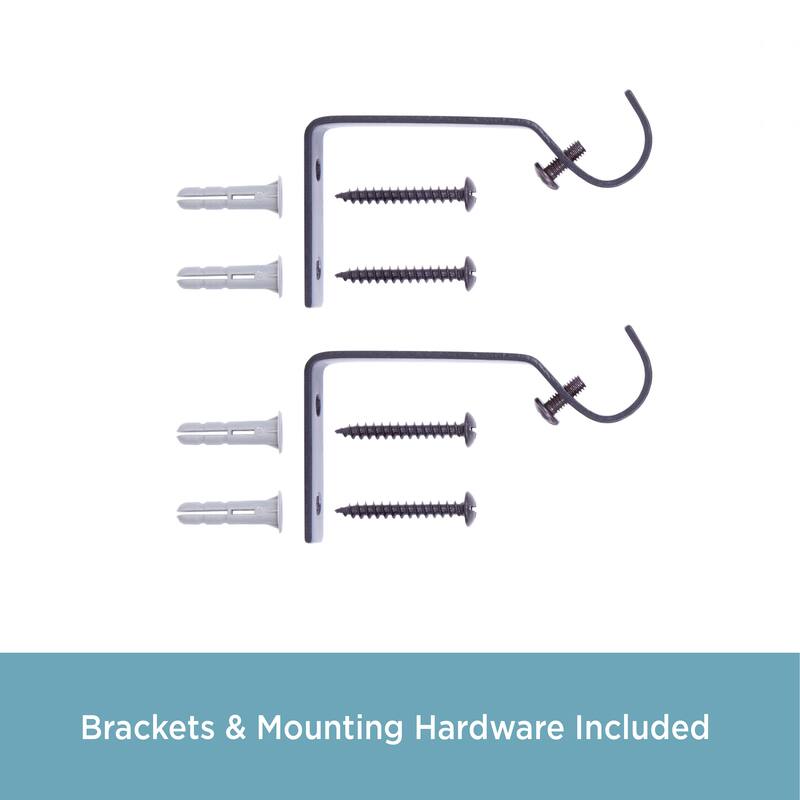 Kenney® 5/8" Curtain Rod Mounting Brackets, Set of 2, Black