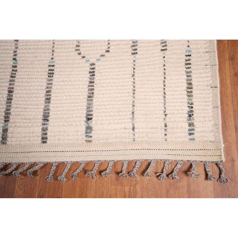 Earth Tone Moroccan Large Area Rug Hand-Knotted Oriental Wool Carpet - 11'9" x 15'3"